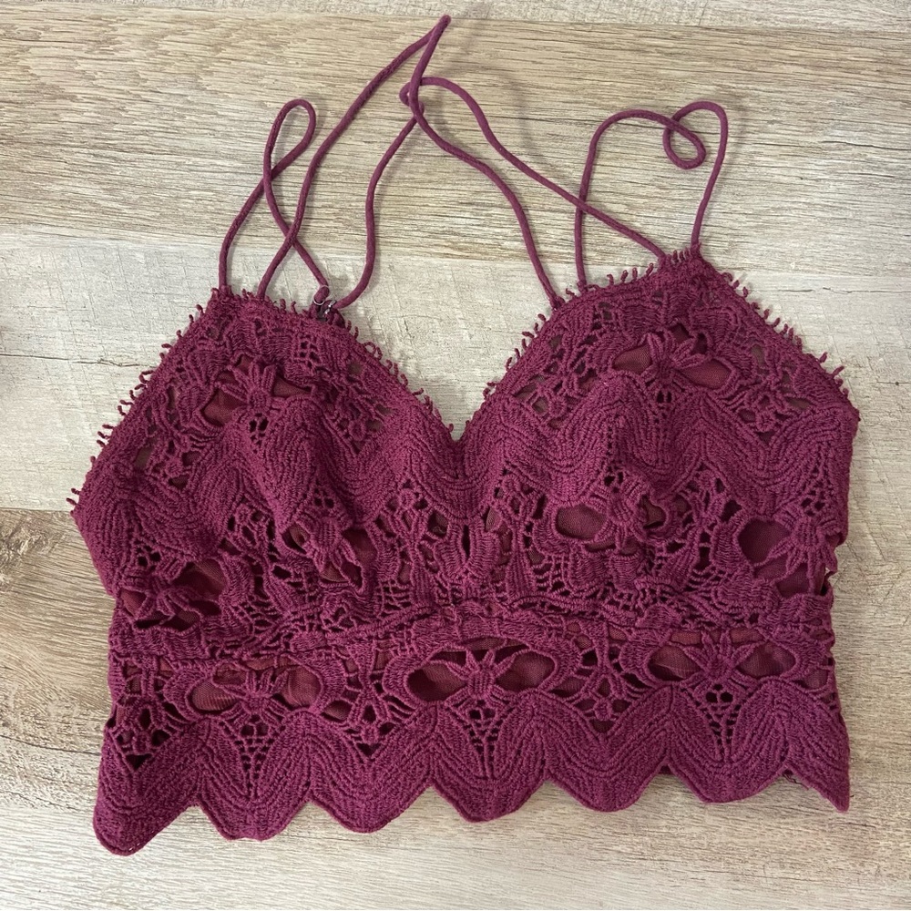 Free People | Wine Red Bralette - Picture 1 of 3